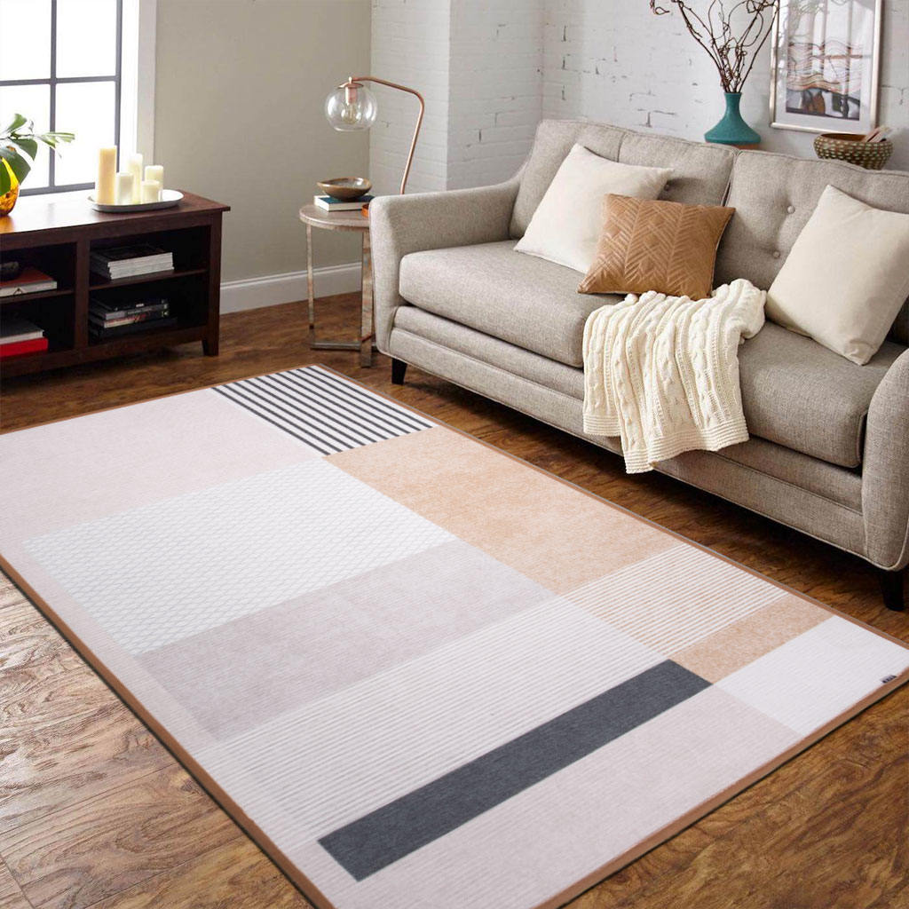 Chenille 3# thảm in với các chấm chống trượt