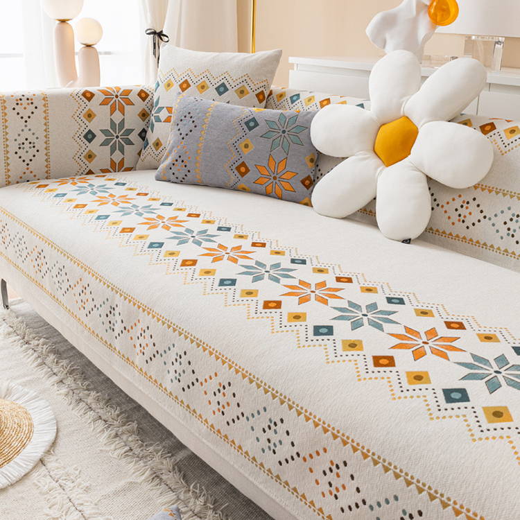 Vỏ ghế sofa Chenille in hoa